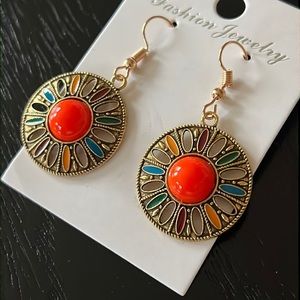 Orange center earrings-NWT
